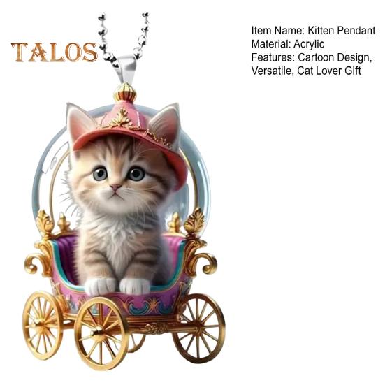Kitten Car Pendant Hanging Ornament Acrylic Rearview Mirror Decor Cute Cat Bag Charm Car Interior Accessories