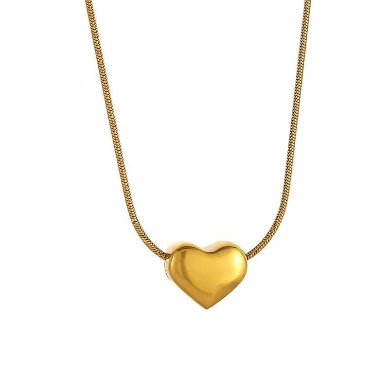 2026 Titanium Steel Heart Necklace: Light Luxury Cool Style Clavicle Chain for Women
