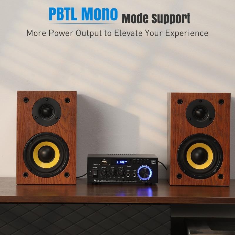 Powerful 50W+50W 2Channel Home Stereo Receiver Bluetooth-compatible Stereo Amplifier for Theater,Karaoke,USB,Support