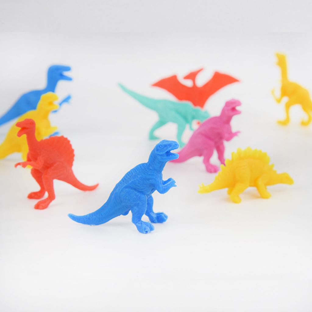 Plastic Colorful Dinosaur Mini Dinosaur Toy Children'S Zoo Model Male and Female Education Cognitive Dinosaur