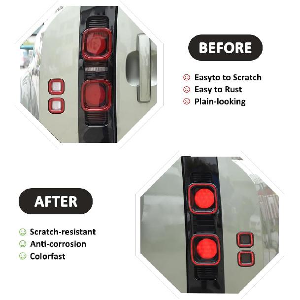 

YIWANG ABS Black Car Exterior Taillight Protection Cover Accessories for Land Rover Defender 90 110 130 2020-2025