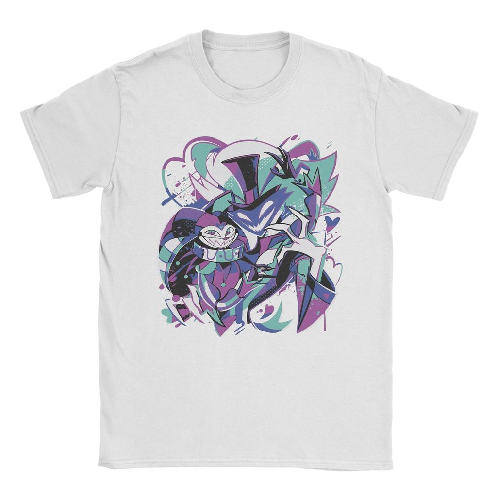 Men's T-Shirt Fizzarolli Fizzamodeous Summer Splatter Hazbins Hotels Cotton Tee Shirt Short Sleeve  T Shirts Crewneck Clothing