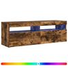 Vidaxl Szafka Pod Tv Z Oświetleniem Led, Przydymiony Dąb, 120X35X40 Cm