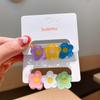 Adorable Mini Acrylic Hair Clip for Girls: Cartoon Bear & Flower Claws for Bangs and Broken Hair