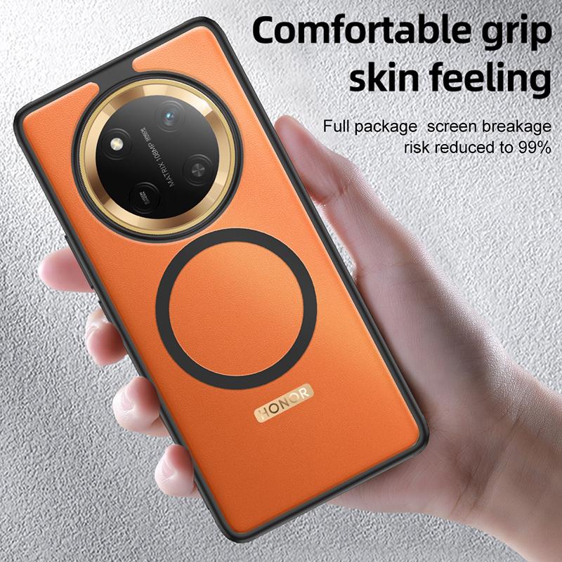 Für Honor X9C X9 C Hülle Luxus Panzer Matt Transparent Magnetische Abdeckung für Honor X60 Pro Kabelloses Laden Stoßfest Airbags Bumper