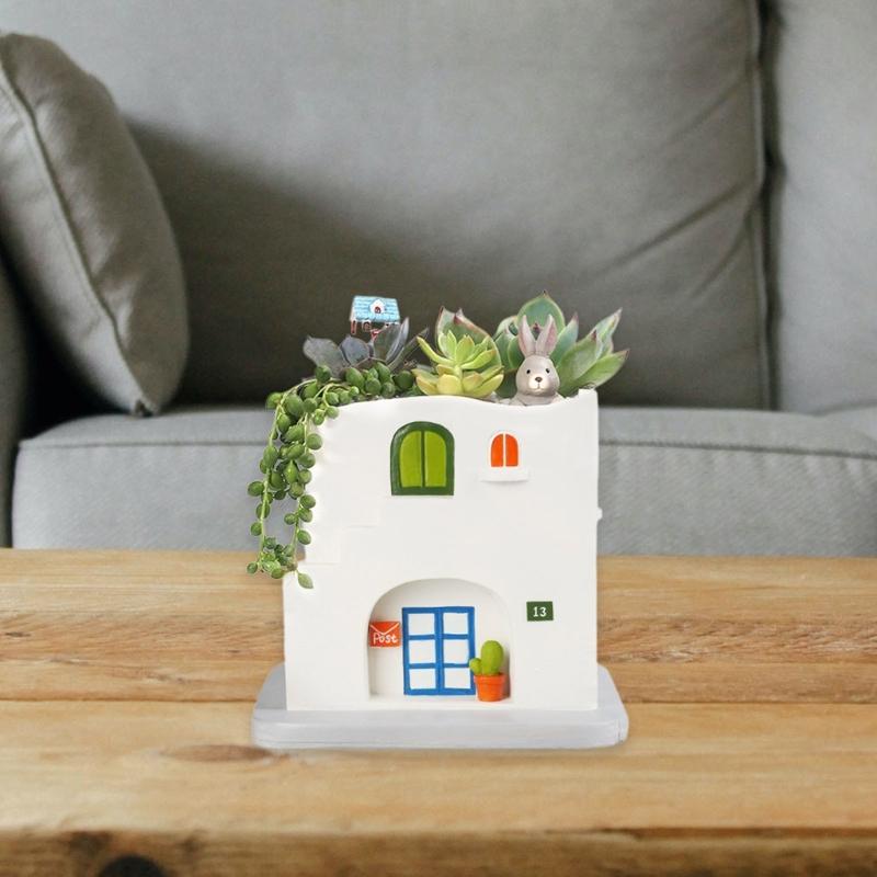 Haus Aufbewahrungsglas Silikonformen DIY Beton Guss Blumentopf Form Kerzenständer Verzierungsherstellungswerkzeug Leicht zu reinigen