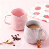 Tazza in ceramica rosa/grigio stile nordico Ins con bordo oro marmorizzato, tazza da caffè, tazza da colazione, tazza per San Valentino, coppia di tazze per l'acqua