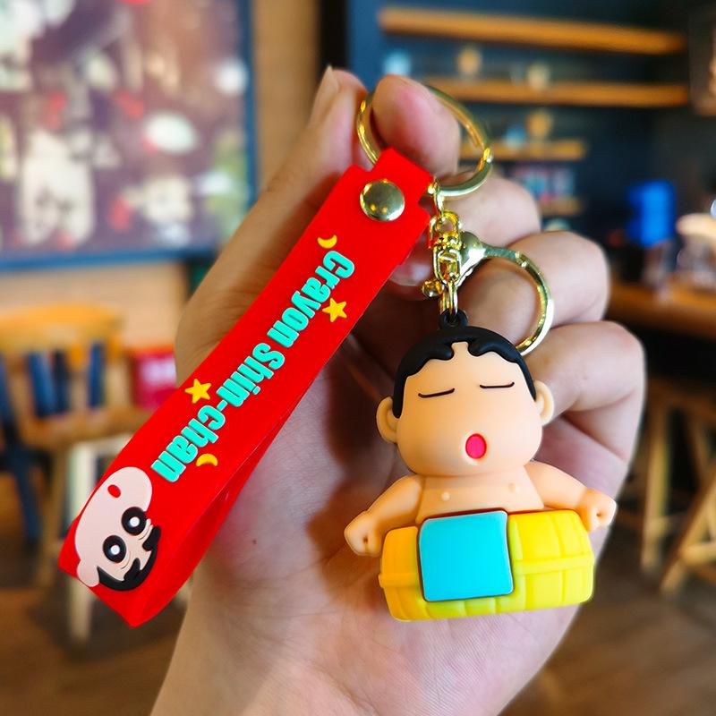 Crayon Shinchan Keychain Shinchan Key Ring Basketball Wall Sticker Cartoon Merchandise Shinchan's Daily Gift Y2k Fashion Toys