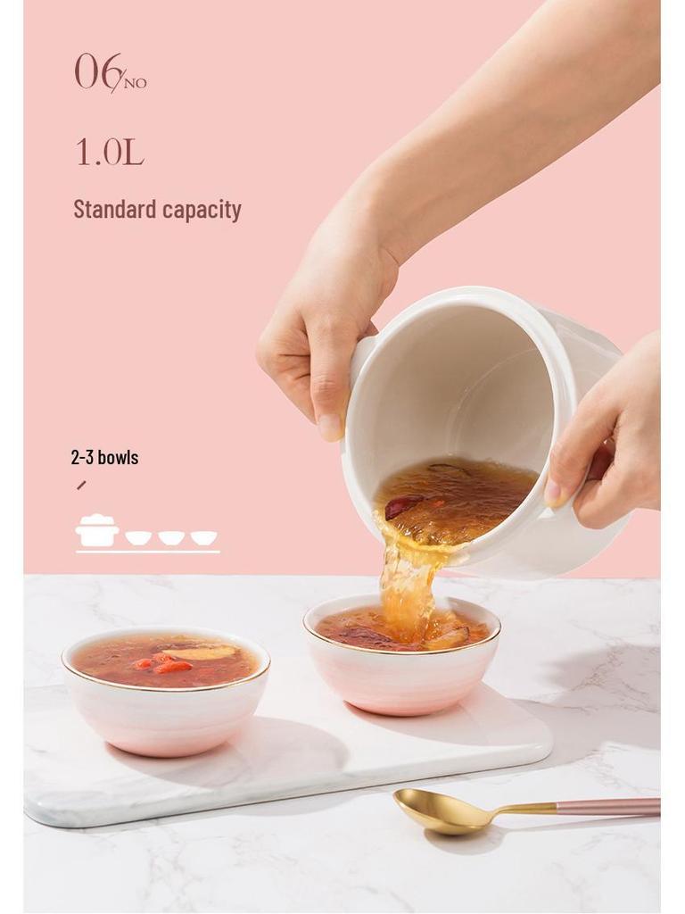 Mini Electric Slow Cooker: Double Boiler Ceramic Stew and Porridge Pot, Perfect for Soups and More.