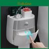 Mengni Doppel-Schachtel-Taschentuch Badezimmer Wasserdichter Toilettenpapierhalter Wandmontierte Aufbewahrungsbox Serviettenrollen-Spender Organizer