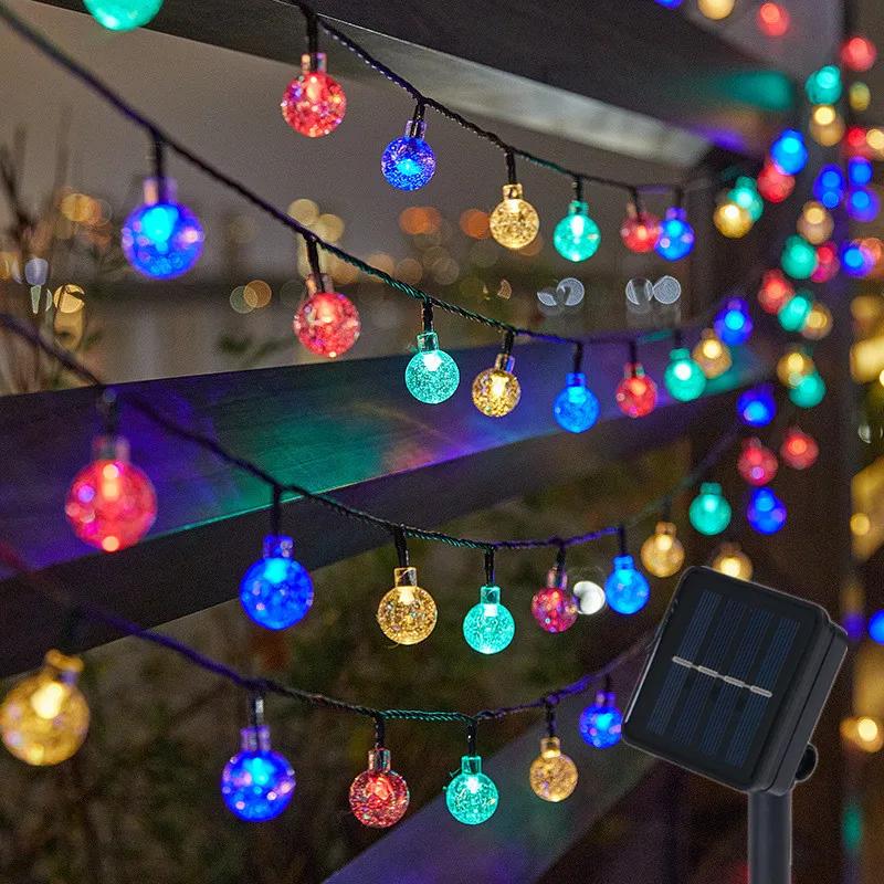 Solar Crystal Globe LED String Lights IP65 Waterproof Outdoor Fairy Light for Garden Party Christmas Decor