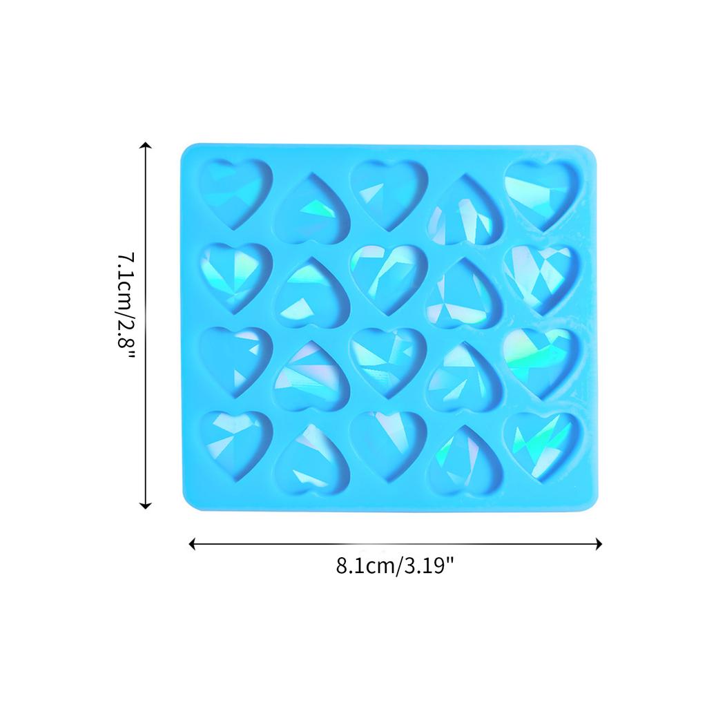 Holografische Herzförmige Silikonform Ohrstecker Epoxidharz Gussform für DIY Ohrringe Halskette Fußkettchen Armband