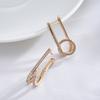 New Fashion Geometric Twine Earrings For Women Natural Zircon  Rose Gold Color Long Drop Earring Minimalist Jewelry