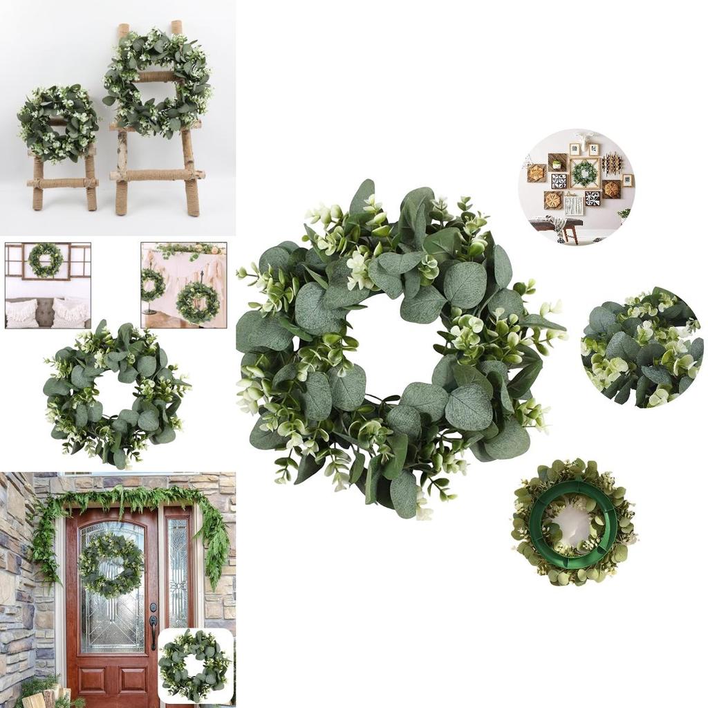 Realistic Money Leaf Flower Wreath Eucalyptus Wall Decor