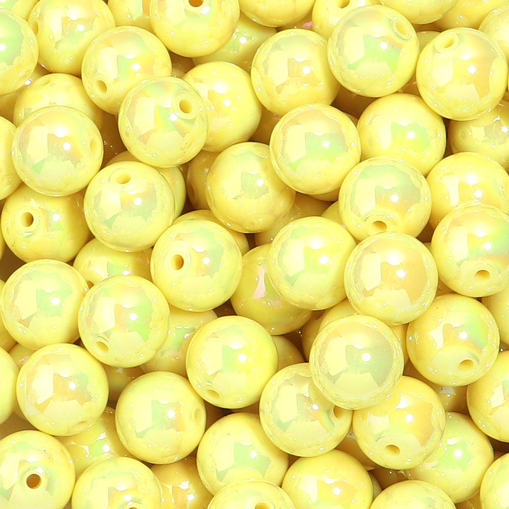 20-200pcs/lot 6-16mm Plated UV Colored Acrylic Ball Beads Loose Spacer Round Bead For DIY Phone Chain Bracelet Jewelry Accessory