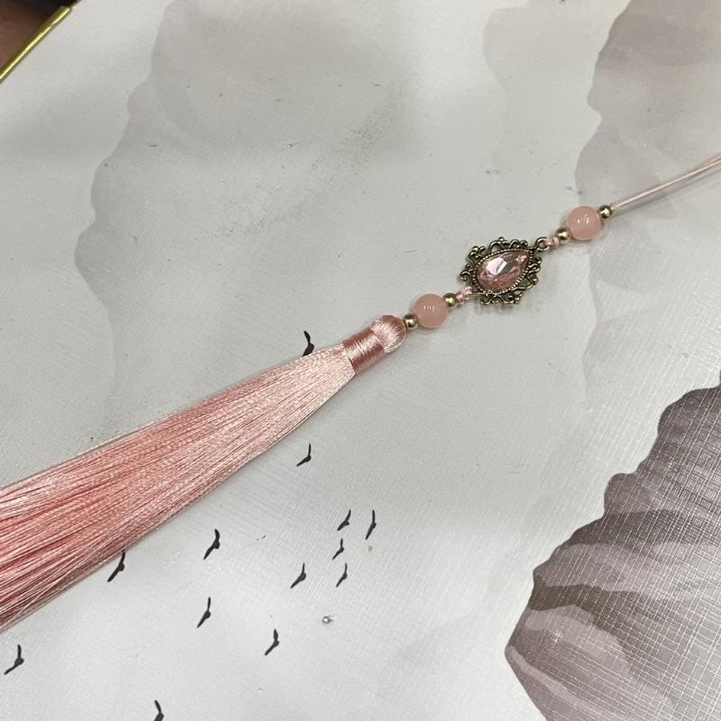 Vintage Chinese Hanfu Pendant Traditional Tassels Waterdrop Waist Pendant Fashionable Jewelry Decor for Celebrations