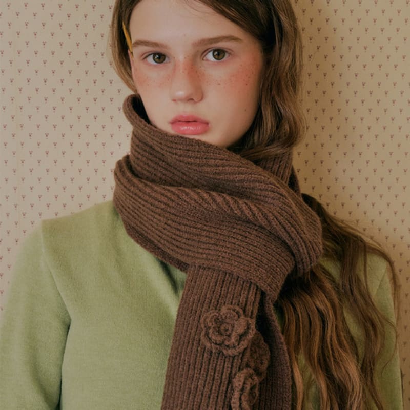 MAC MOC Cote Muffler Flower Muffler_knit Corsage Flower Muffler_6 Colors