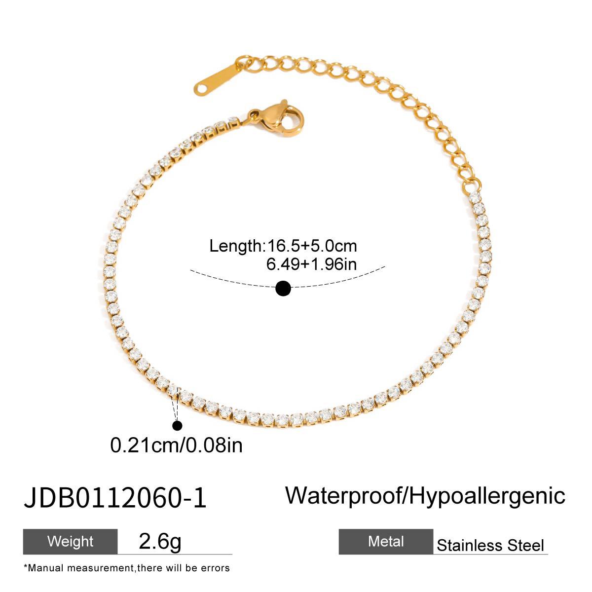 JYL TS Bracelet  Layered Tennis Chain Adds Sophistication & Flow JDB0112060-1 каролина синий