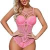 European and American new sex underwear sexy female lace mesh printing onesie sex suit