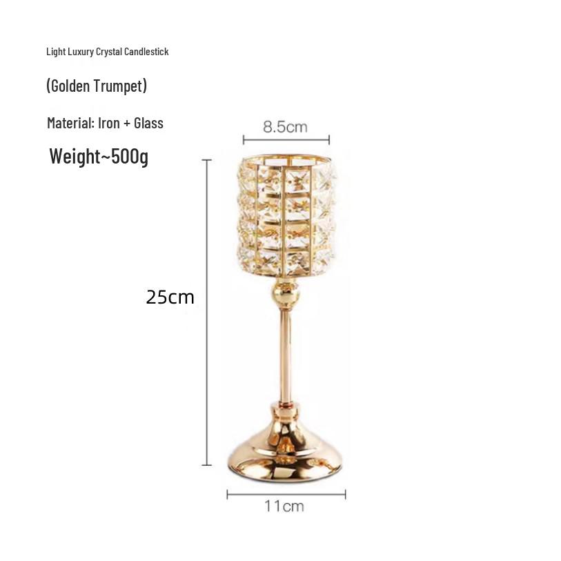 Crystal Candle Holder - Elegant Wedding & Banquet Decoration