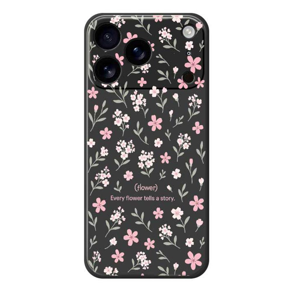 

For iPhone 17 Pro Max Case Small Flower Pattern Printing Straight Edge TPU Phone Back Cover