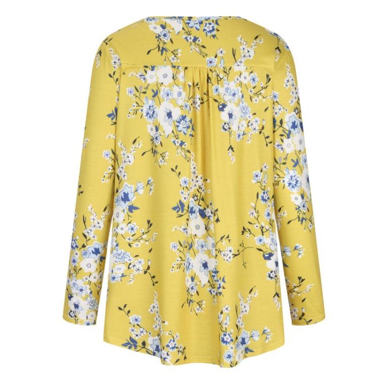 Trendy Large Size Women's Casual Shirt Printed Loose Top Long Sleeved Fashion Spring Autumn New