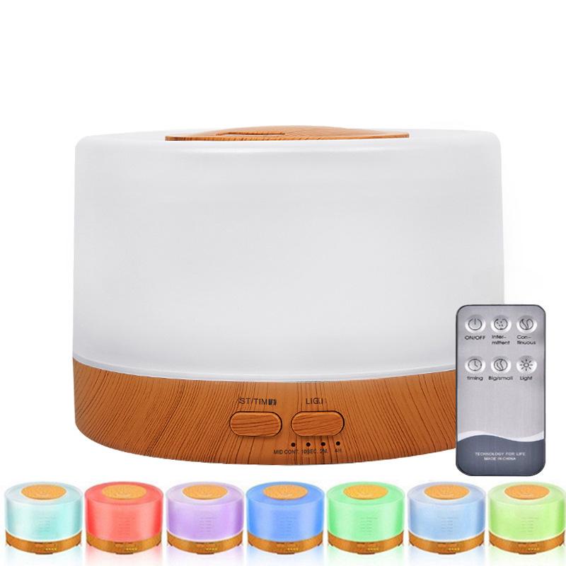 Umidificator cu ultrasunete pentru aromaterapie, model lemnos, 700 ml, și purificator de aer pentru birou MUJI