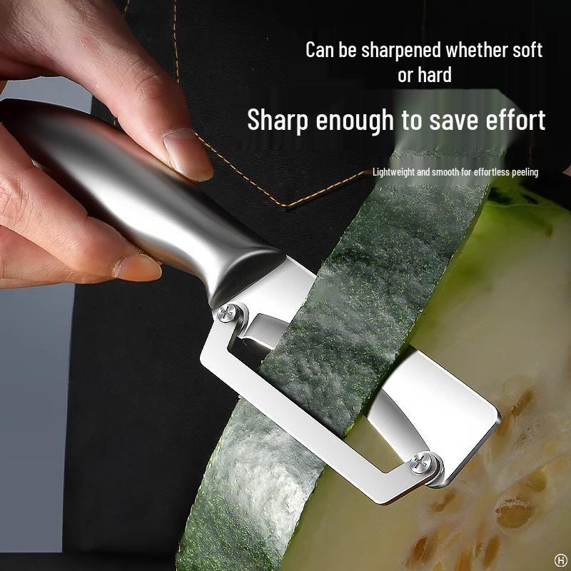 Stainless Steel Winter Melon & Sugar Cane Peeler - Sharp Commercial Kitchen Tool for Hard Skins & Pumpkins