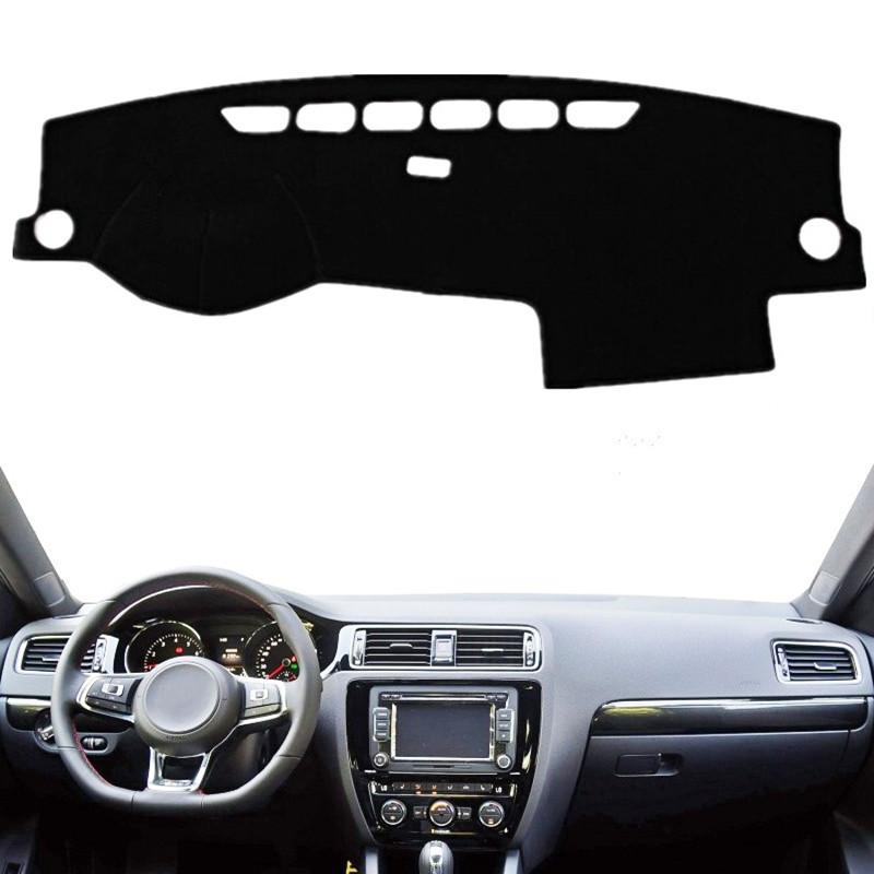 

For Volkswagen VW Jetta Vento MK6 2011-2013 2014 2015 2016 2017 2018 Car Dashmat Dashboard Cover Mat Pad Sunshade Carpet Cushion Black(Black Edge)
