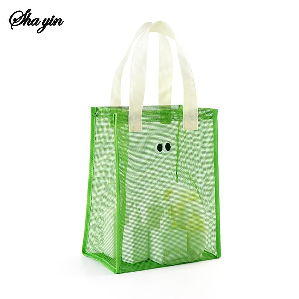 

Сетчатая сумка-тоут с большими прорезями, дышащая, для отдыха, ручная пляжная сумка для стирки и хранения, сумка-тоут большой вместимости зелёный