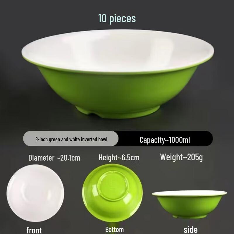 

Melamine Commercial Food Bowls - 10-Pack