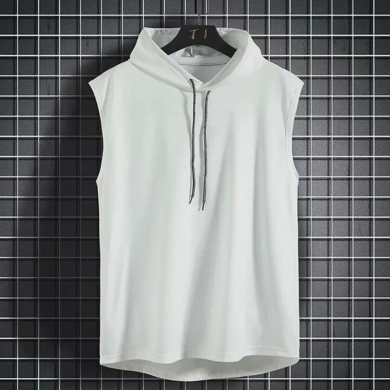 Men’s Slim Fit Hooded Sleeveless Vest for Summer Sports and Running
