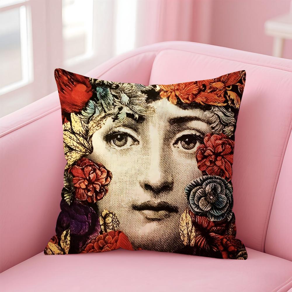 Minimal Abstract Women Simple Anime Art Cushion Cover Pillow Case Soft Skin Friendly Fabric  Concealed Zipper