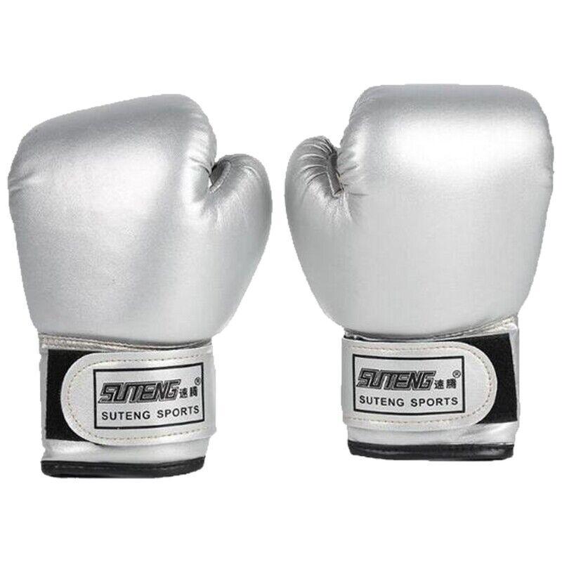 

Years Kids 310 Boxing Gloves Junior Mitts Punch Bag Children Gel Pad Glove Pu Silver