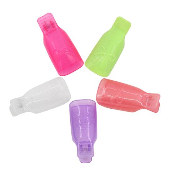 10x Bowknot Plastic Nail Art Soak Off Clip Cap UV Gel Polish Remover Wrap Tool