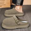 2025 Platform Mules Men Backless Loafers Slipper Thick-soled Half Shoes For Man Closed Toe Slide Sandals Open-back Casual Shoes
