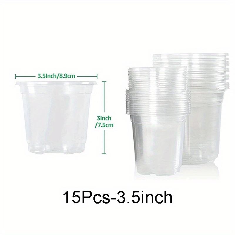 Reinforced Clear Nursery Pots with Drainage Hole, Transparent Variety Pack Plastic Plant Pot Seedling Planter Seed Flower