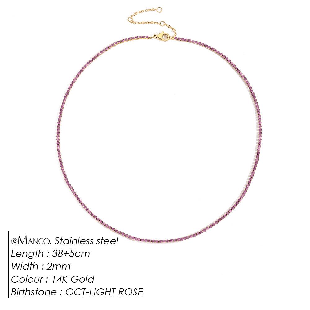 eManco Starry Sky Women's Retro Tennis Necklace - Full Diamond Clavicle Chain with European & American Design, Temperament & Personality Style.