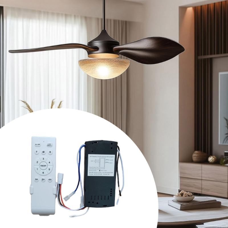 Universal Ceiling Fan Remote Control Kit Replacement 6 Speed Remote Receiver Controller For Home Ceiling Fan Light