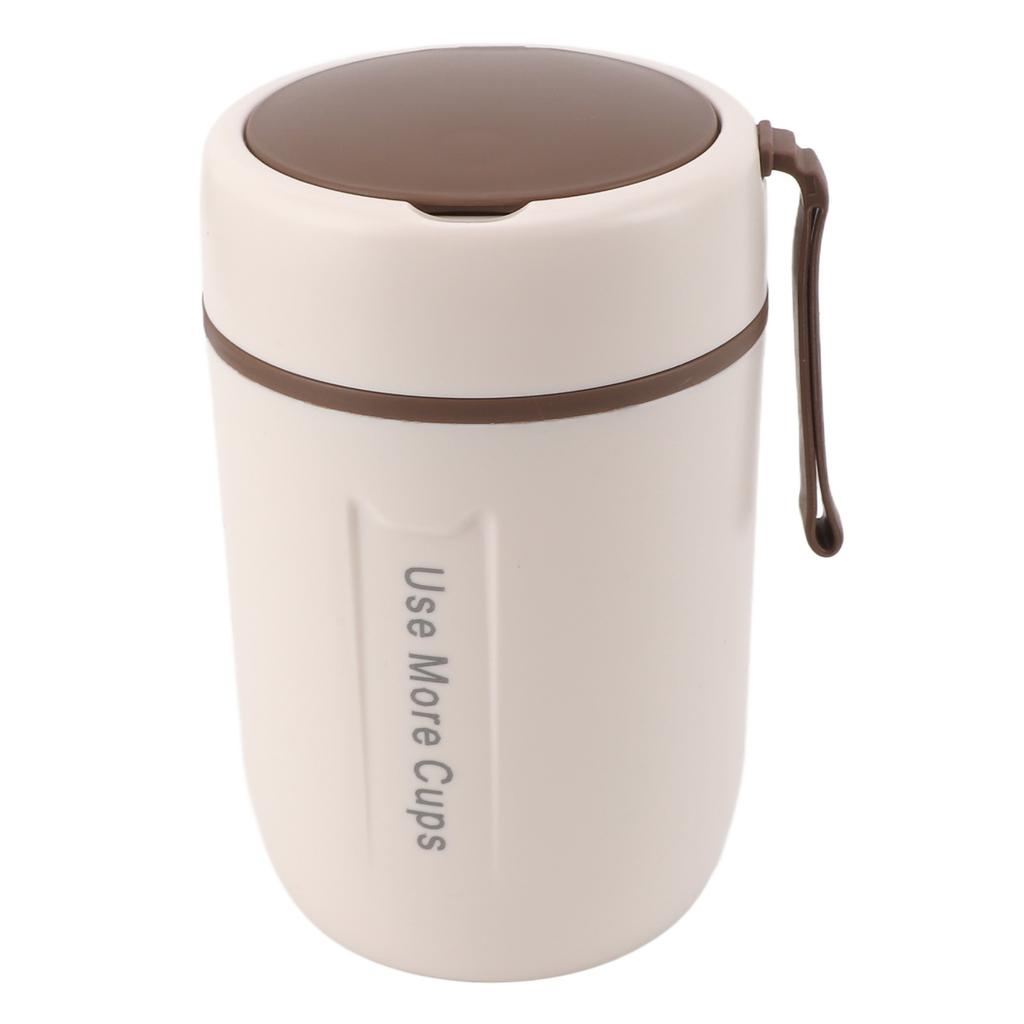 600ml Insulated Food Jar with Safety Cover with Spoon 304 Stainless Steel Leakproof Thermal Soup Cup for Boys Girls