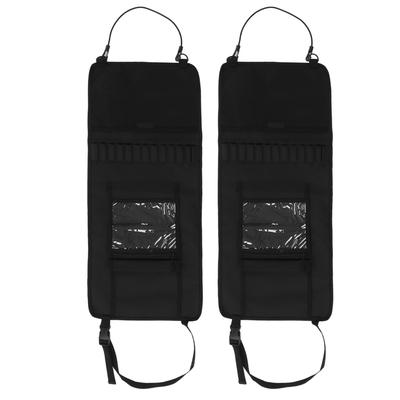 2PCS Car Seat Back Rack Holder Organizer 600D Oxford Cloth Seatback Cover Storage Bag for Truck Pickup Black