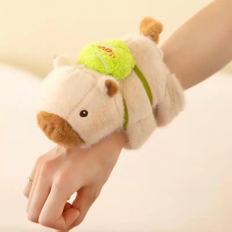 Nydelig Capybara Dyr Slap Snap Wrap Armbånd Plysj Kosedyr Kawaii Capybara Håndring Armbånd Barn Morsomme Leker