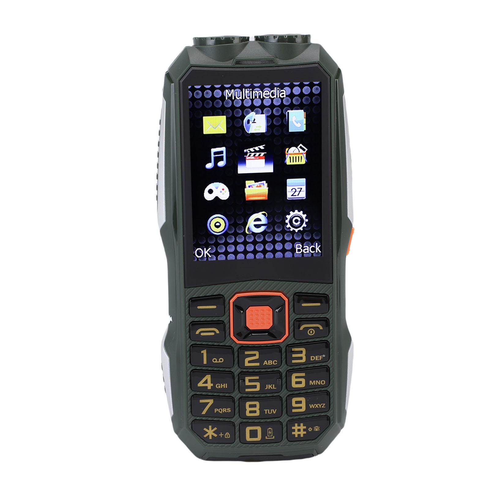 

Разблокированный кнопочный телефон для пожилых 2G GSM с большими кнопками, мобильный телефон со светодиодным фонариком, батарея 6800 мАч, громкий звук для пожилых зелёный