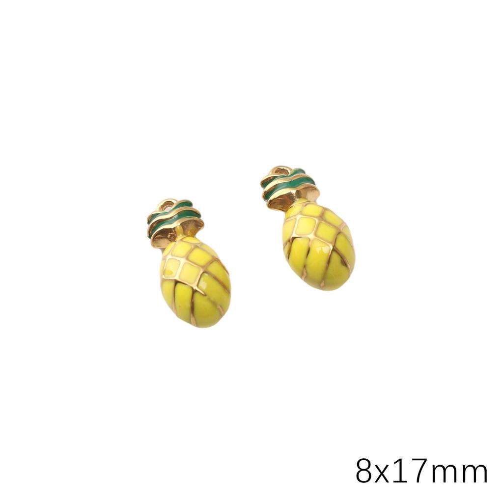 Stainless Steel Fruit Pendant Drip Oil Charm Accessories for DIY Jewelry