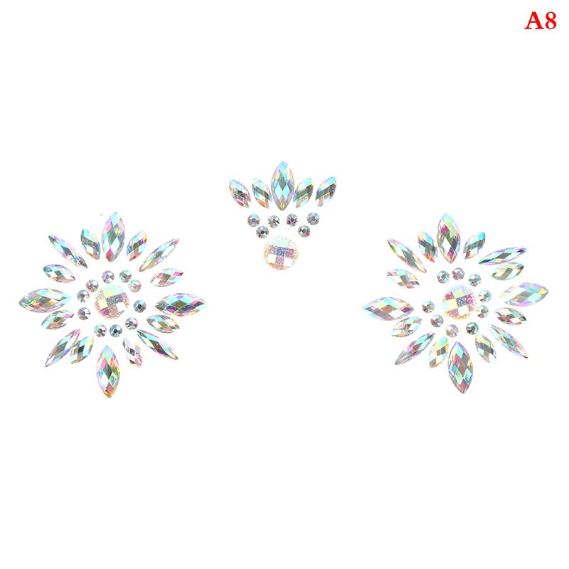  BH-Aufkleber, selbstklebende Diamantperlen, Brustpasteten, glänzende Tattoo-Aufkleber