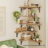 Country-Style Solid Wood Corner Floating Wall Shelf & Organizer