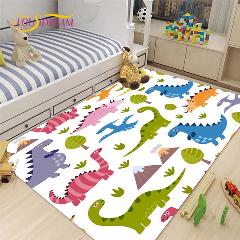 Cute Cartoon Dinosaur Carpet for Living Room Bedroom Rugs Kitchen Kids Door Unslip Floor Mat Birthday gift photography props Rug
