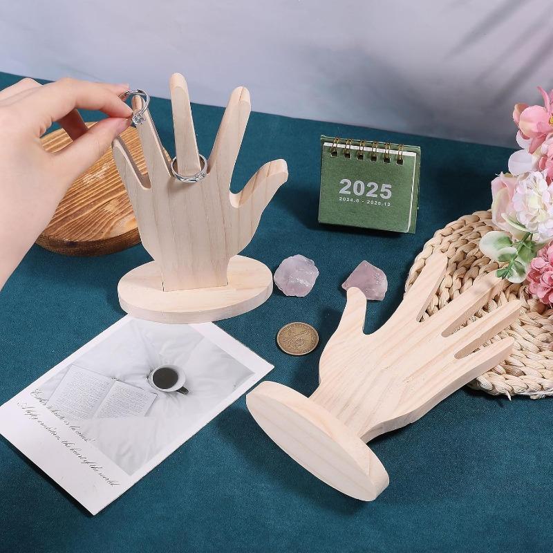 Handgeformter Ringständer, Hand aus Holz Schmuck Armband Präsentationsständer, Armbandständer, Walnussholz in zwei Farben