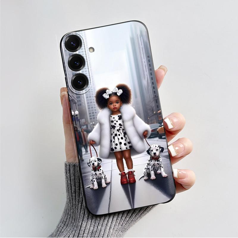 For Samsung Galaxy A26 A36 A56 5G Casing New Design 2024 Heart Printed Black Matte Soft Silicone Protective Cover Case