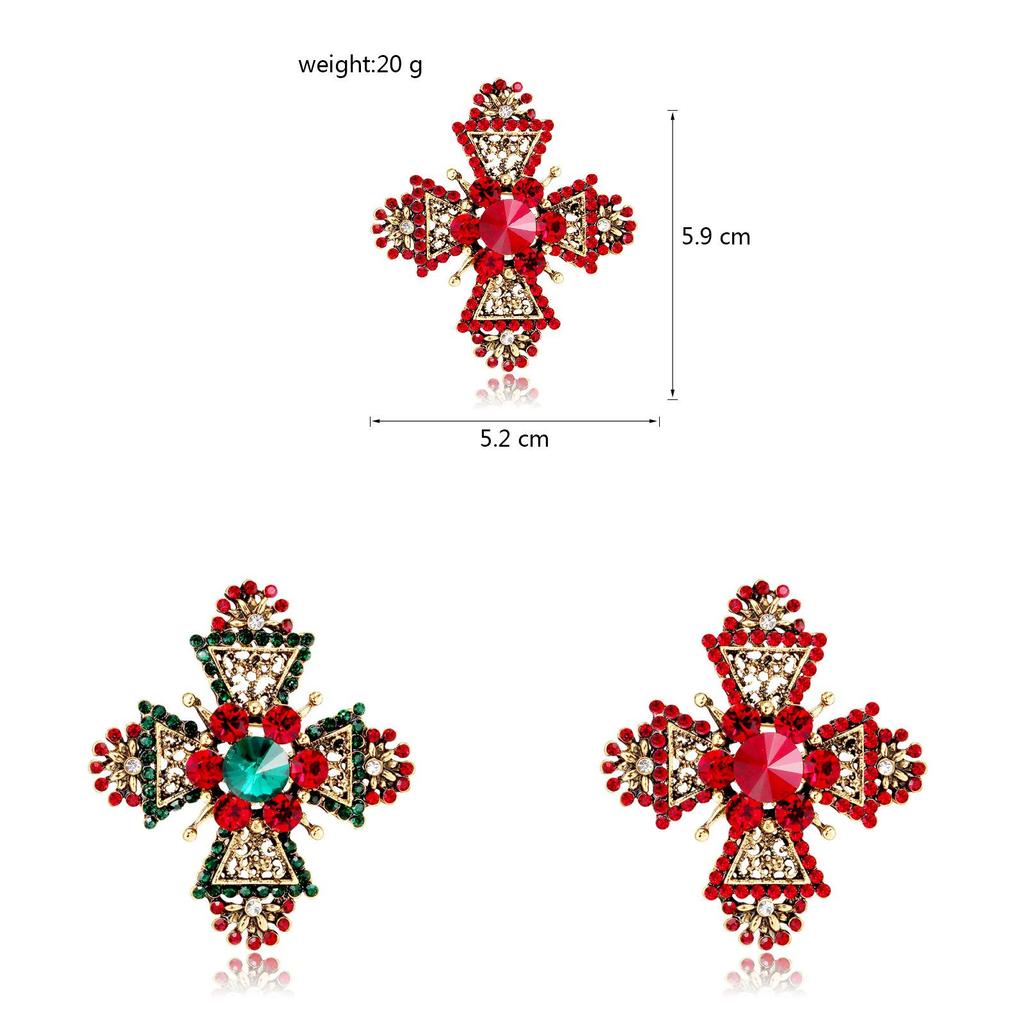 Broche pendentif croix géométrique en alliage de zinc pour hommes et femmes